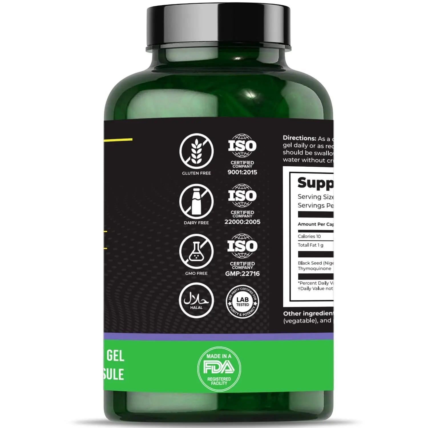 aromel Black Seed Oil Capsules, 90 Days Supply, 2% Thymoquinone, Non-GMO - TrustMedUSA