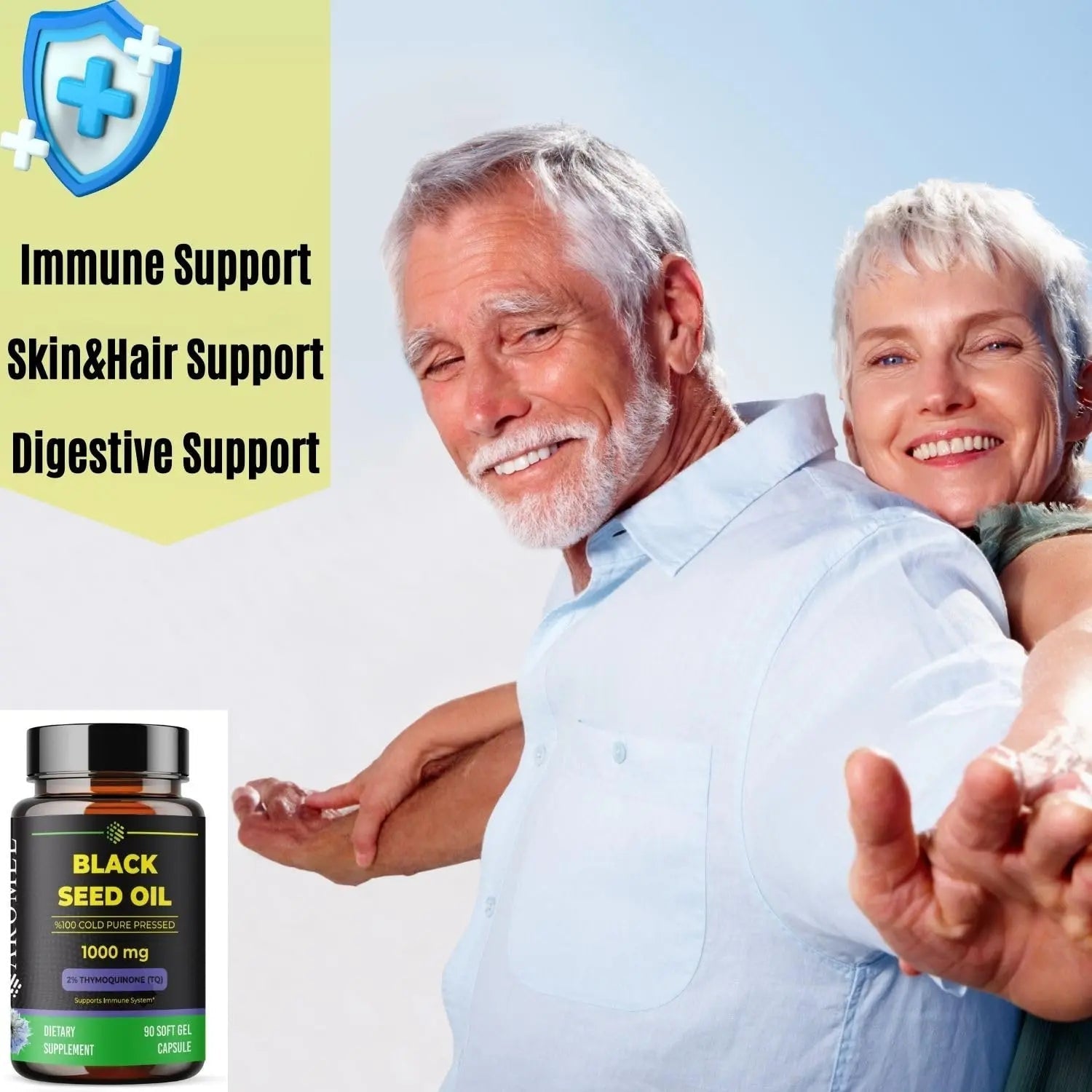 aromel Black Seed Oil Capsules, 90 Days Supply, 2% Thymoquinone, Non-GMO - TrustMedUSA