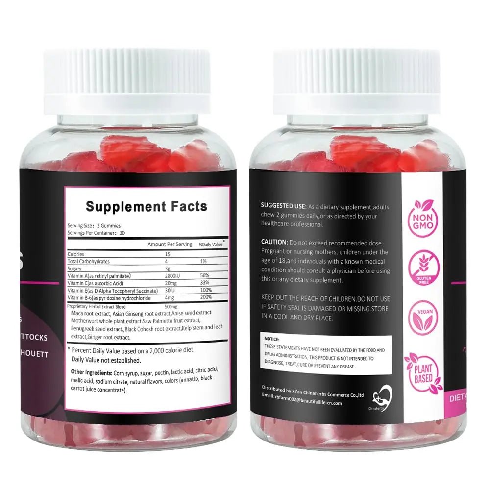 Aromlife BBL Gummies for Women, Pack of 3, Bear Shape Booty Gummies with Herbal Ingredients, BBL Vitamin Gummy with Fenugreek, Asian Ginseng, Motherwort, Saw Palmetto, Anise Seed & Vitamin C - TrustMedUSA