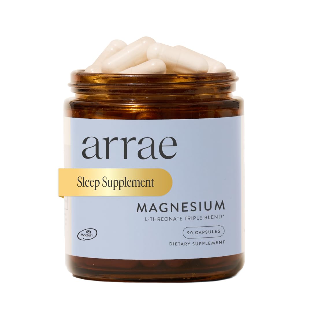 Arrae Magnesium Supplement, Magnesium Glycinate, Citrate & L-threonate, 250 mg, Support Mood, Sleep, Nerves, and Muscles,90 Capsules - TrustMedUSA