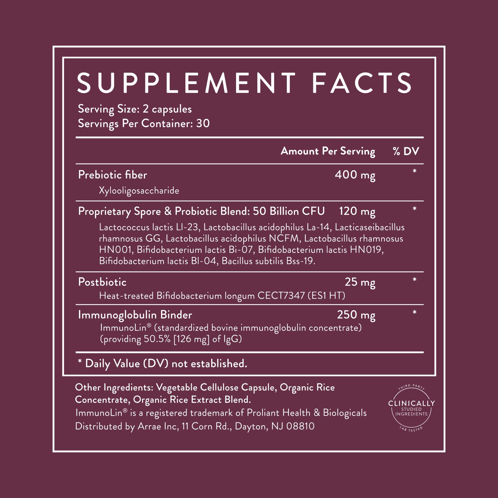 Arrae Tribiotic, Probiotics for Women, Support for Vaginal pH Balance, Gut, Immune, and Feminine Health, Prebiotics, Probiotics, Postbiotics, 60 Count - Maple Wellness Supplements