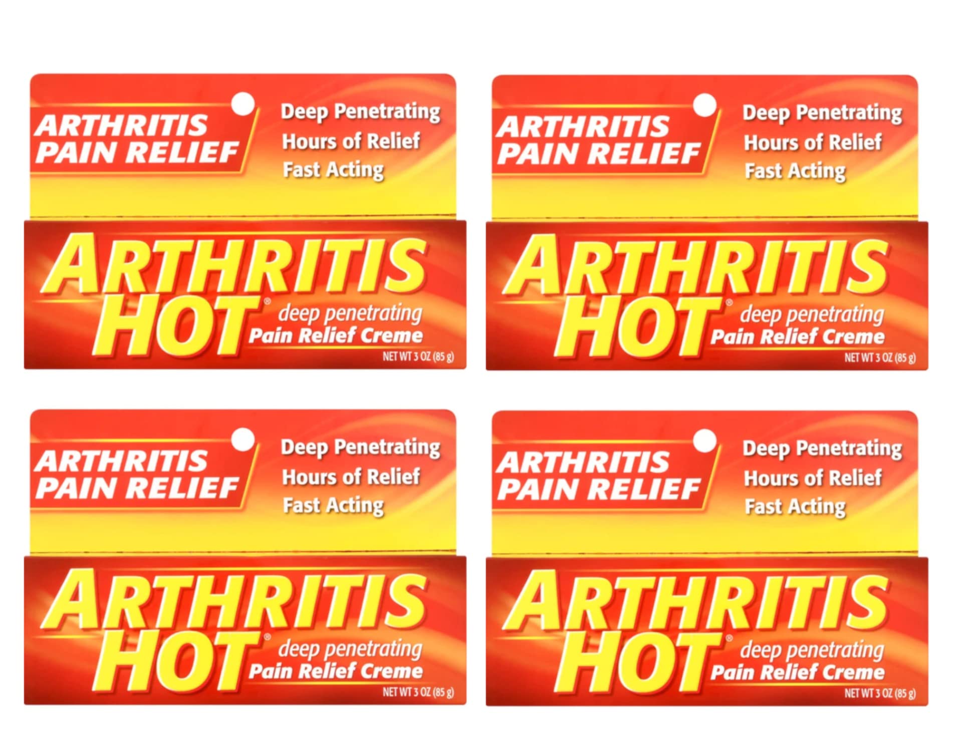 Arthritis Hot Pain Relief Creme 3 oz (Pack of 4) - TrustMedUSA