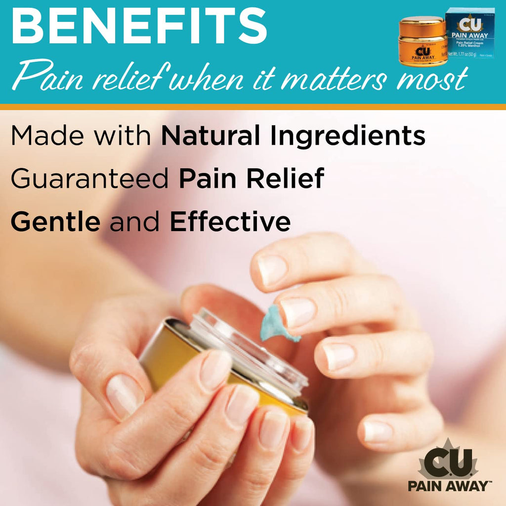 Arthritis Pain Relief Cream - C.U. Pain Away. Reduce Inflammation, Improve Mobility, Rapid Relief. Effective Muscle and Joint Pain Relief. All-Natural Ingredients. - TrustMedUSA