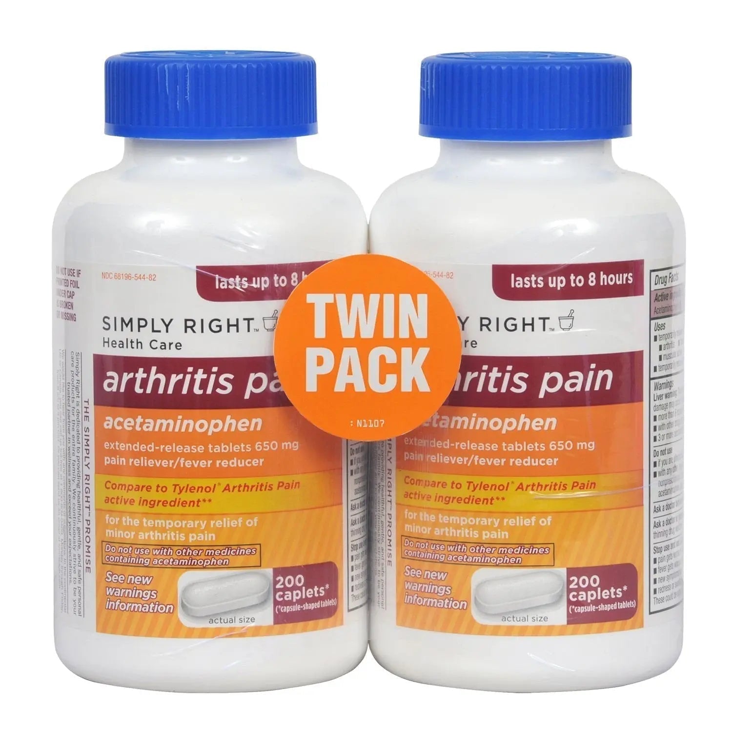 Arthritis Pain Reliever, Extended Release, Acetaminophen 650 mg, 400 Caplets - TrustMedUSA