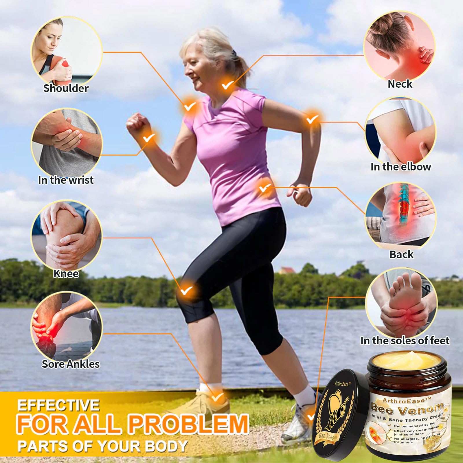 ArthroEase Bee Venom Joint and Bone Cream,ArthroEase Bee Venom Cream,Bee Venom Joint Gel,Effectively Relieve Joint discomfort (2) - TrustMedUSA