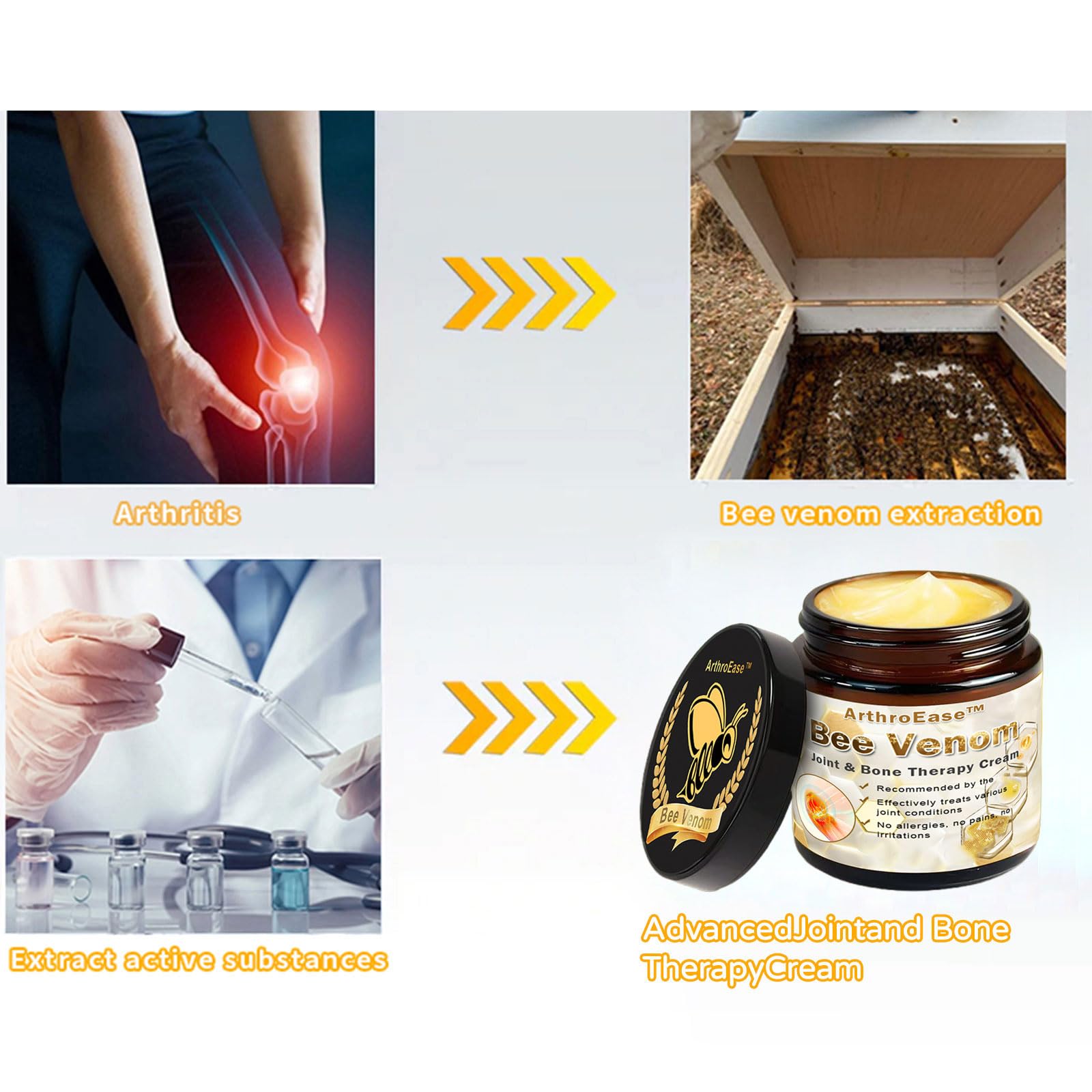 ArthroEase Bee Venom Joint and Bone Cream,ArthroEase Bee Venom Cream,Bee Venom Joint Gel,Effectively Relieve Joint discomfort (2) - TrustMedUSA