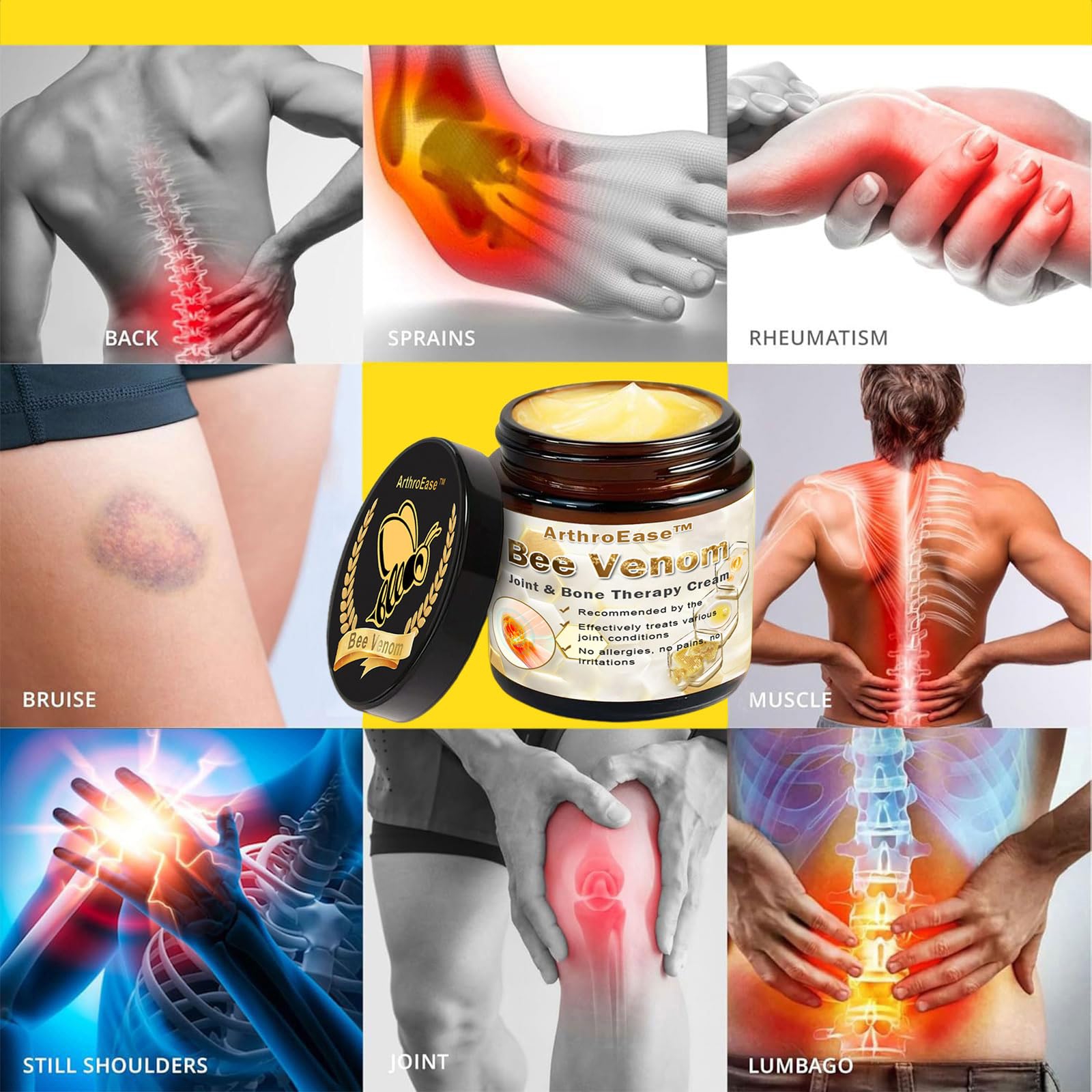 ArthroEase Bee Venom Joint and Bone Cream,ArthroEase Bee Venom Cream,Bee Venom Joint Gel,Effectively Relieve Joint discomfort (2) - TrustMedUSA