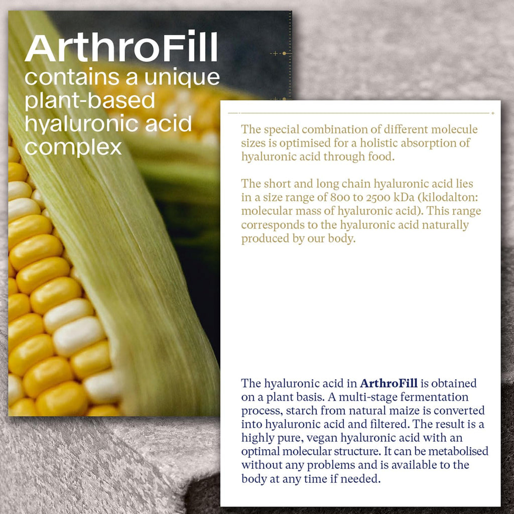 ArthroFill™ Tablets - Proven European Joint Relief - Vegan Hyaluronic Acid - Nutrient Complex - Support Active Movement Functions with 15 Vital Micronutrients - Made in Germany - TrustMedUSA