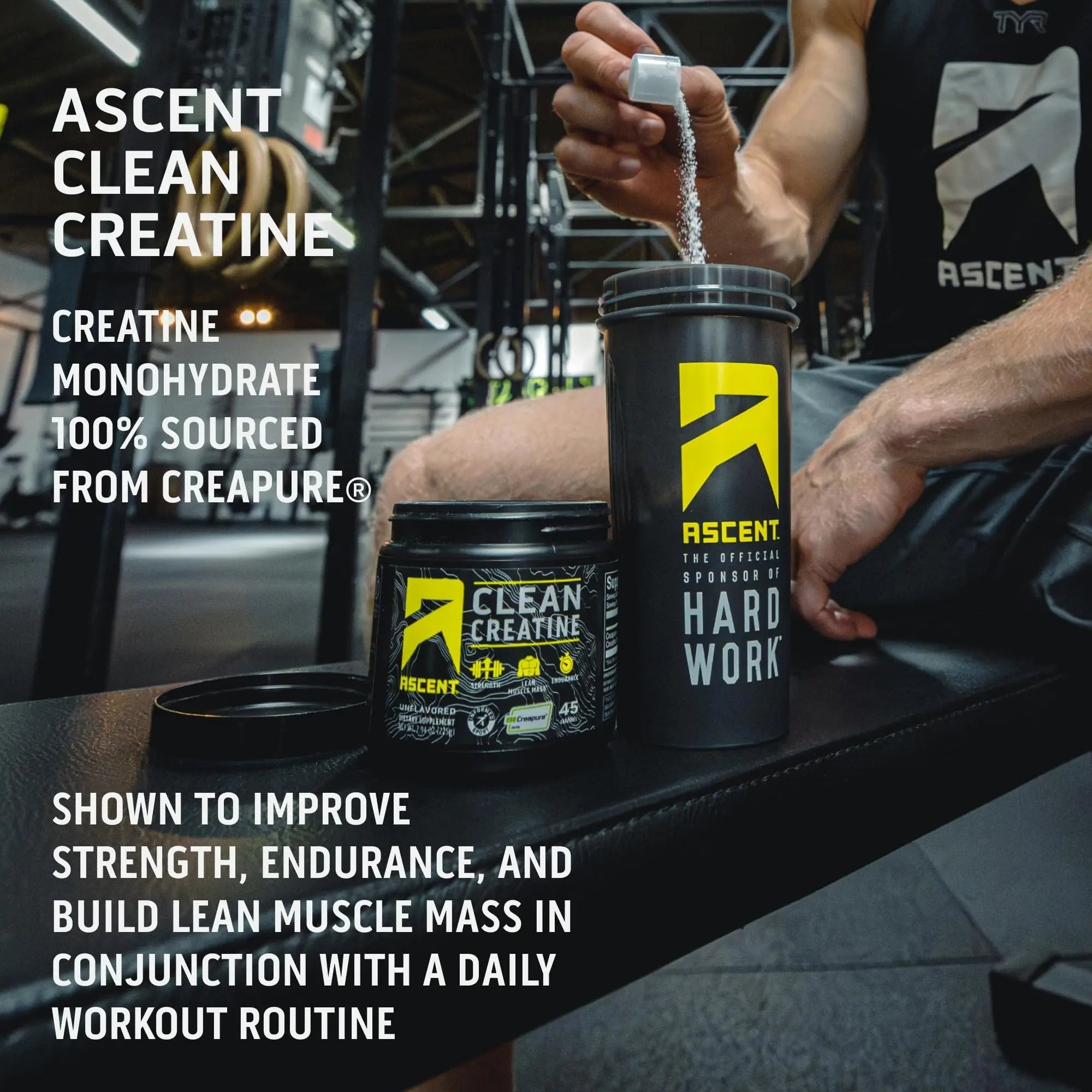 Ascent Clean Creatine Monohydrate Powder - 5G Per Serving, Creapure Creatine Supple - TrustMedUSA