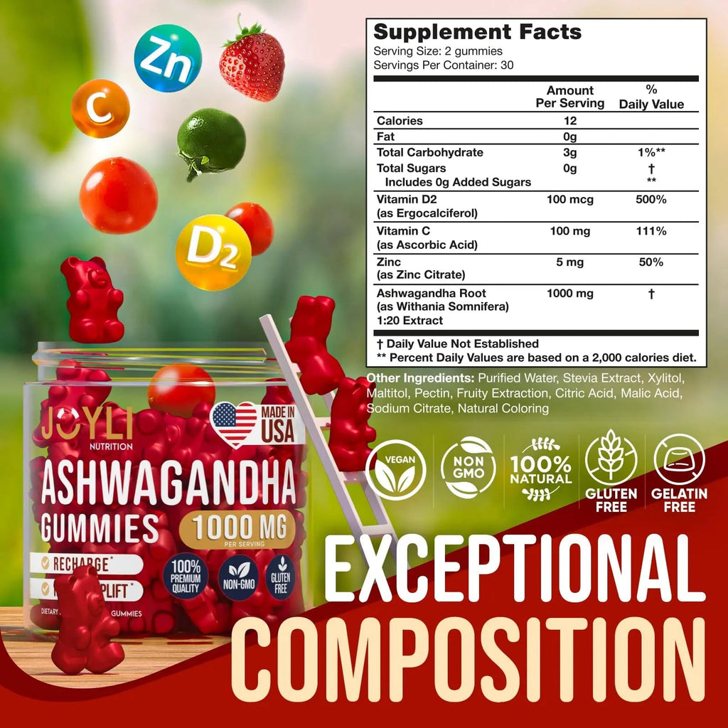 Ashwagandha Gummies for Women & Men - Natural Calm Gummies with Ashwagandha - TrustMedUSA