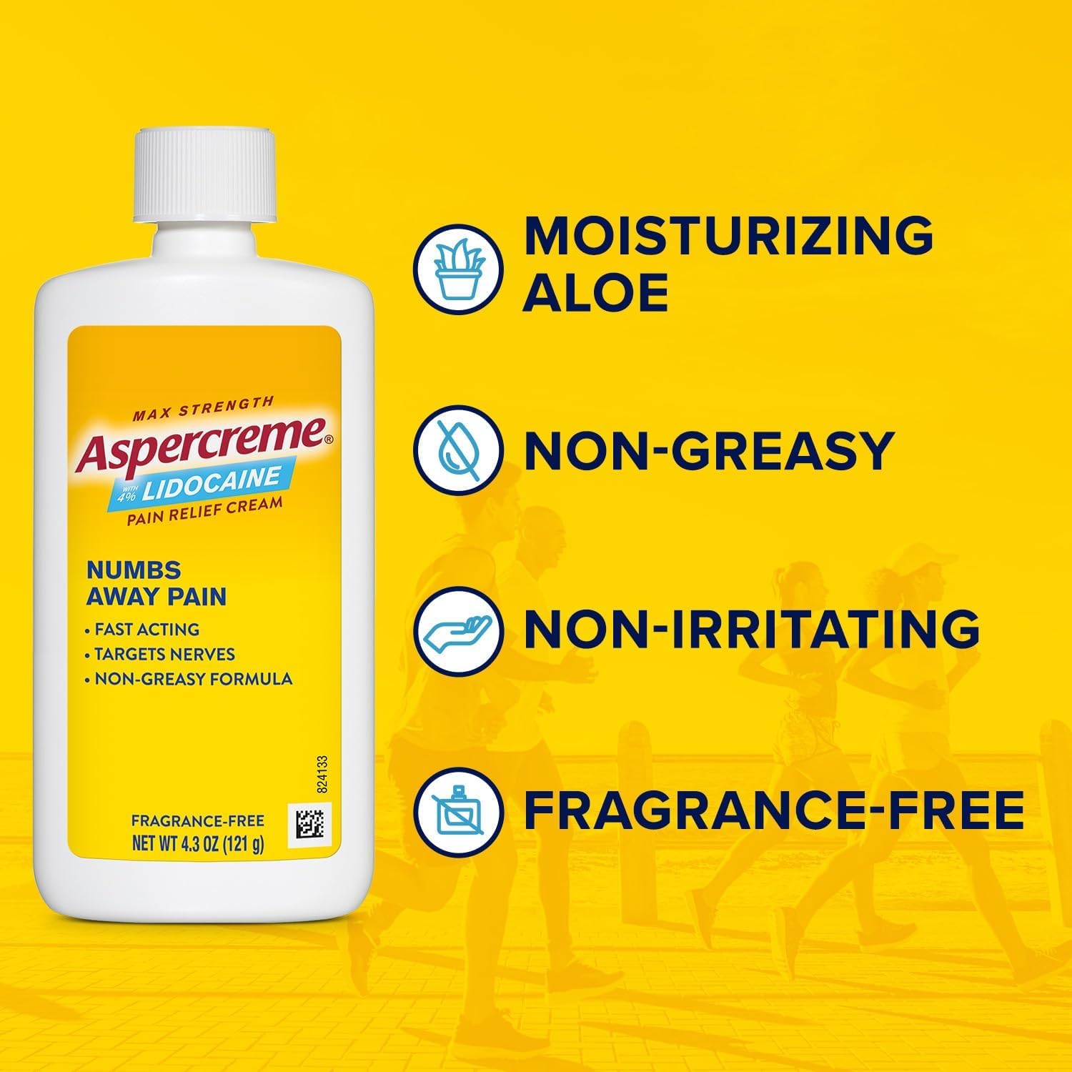 Aspercreme with Lidocaine Maximum Strength Pain Relief Cream, 4.3 Oz (Pack of 2) - TrustMedUSA