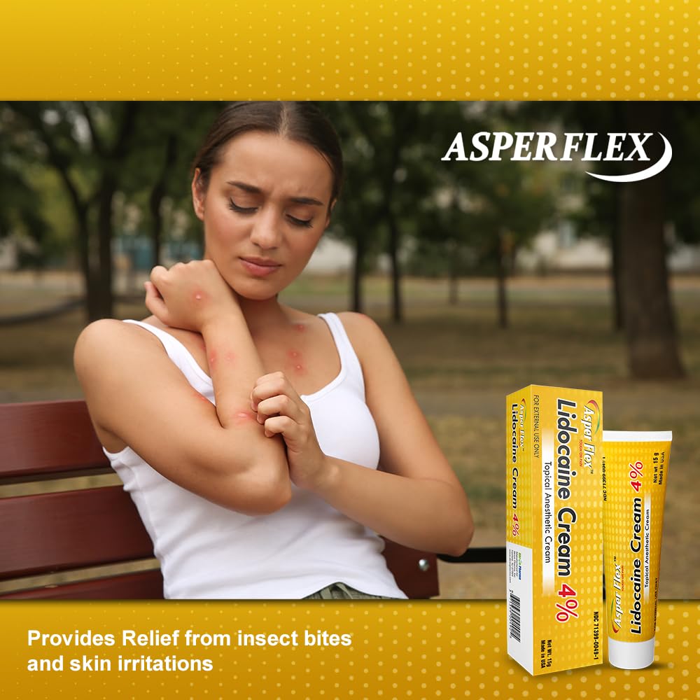 ASPERFLEX™ Lidocaine Pain Relief Cream 4% - Fast-Acting Numbing Cream for Muscle & Joint Pain, Arthritis, Backache, and More - 15G - TrustMedUSA