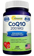 aSquared Nutrition CoQ10 (200 Capsules and 200mg) - High Absorption Vegan CO Q-10 - TrustMedUSA