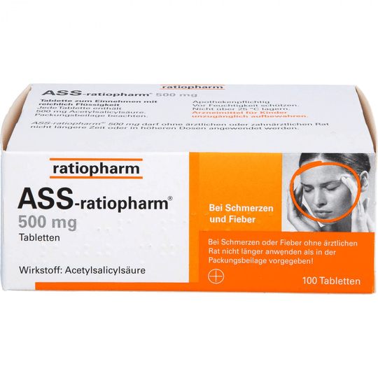 ASS Ratiopharm 500 mg tablets, 100 pcs - TrustMedUSA
