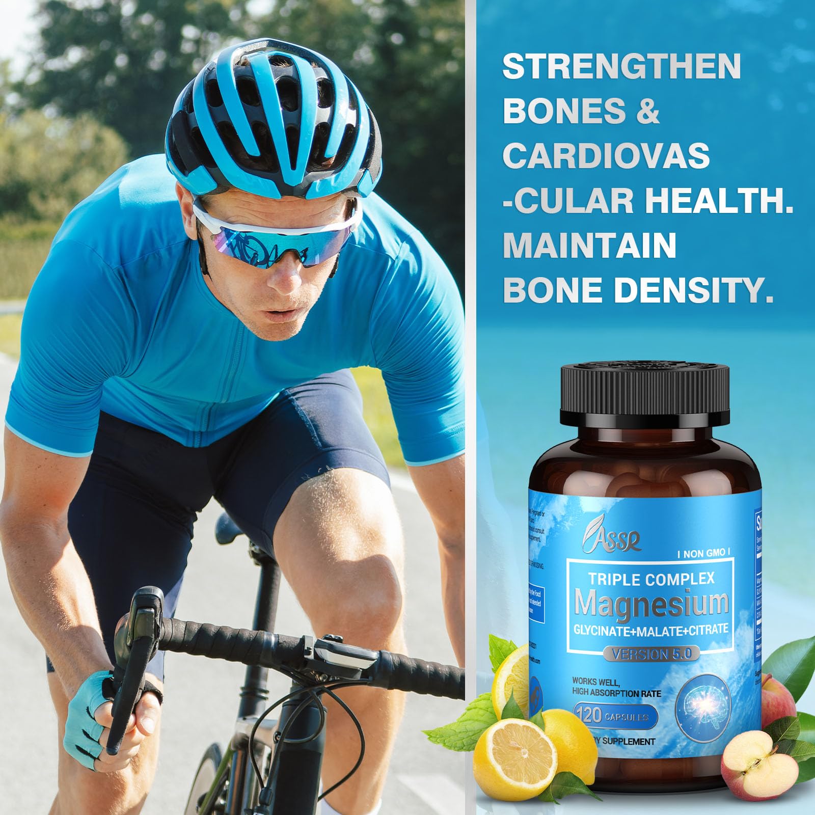 ASSR Triple Magnesium Complex – 300mg Magnesium Supplement with Glycinate, Malate & Citrate – Supports Relaxation, Muscle & Nerve Function - TrustMedUSA
