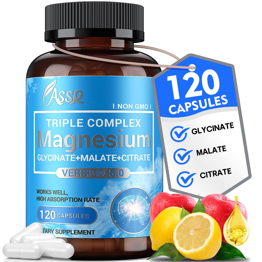 ASSR Triple Magnesium Complex – 300mg Magnesium Supplement with Glycinate, Malate & Citrate – Supports Relaxation, Muscle & Nerve Function - TrustMedUSA