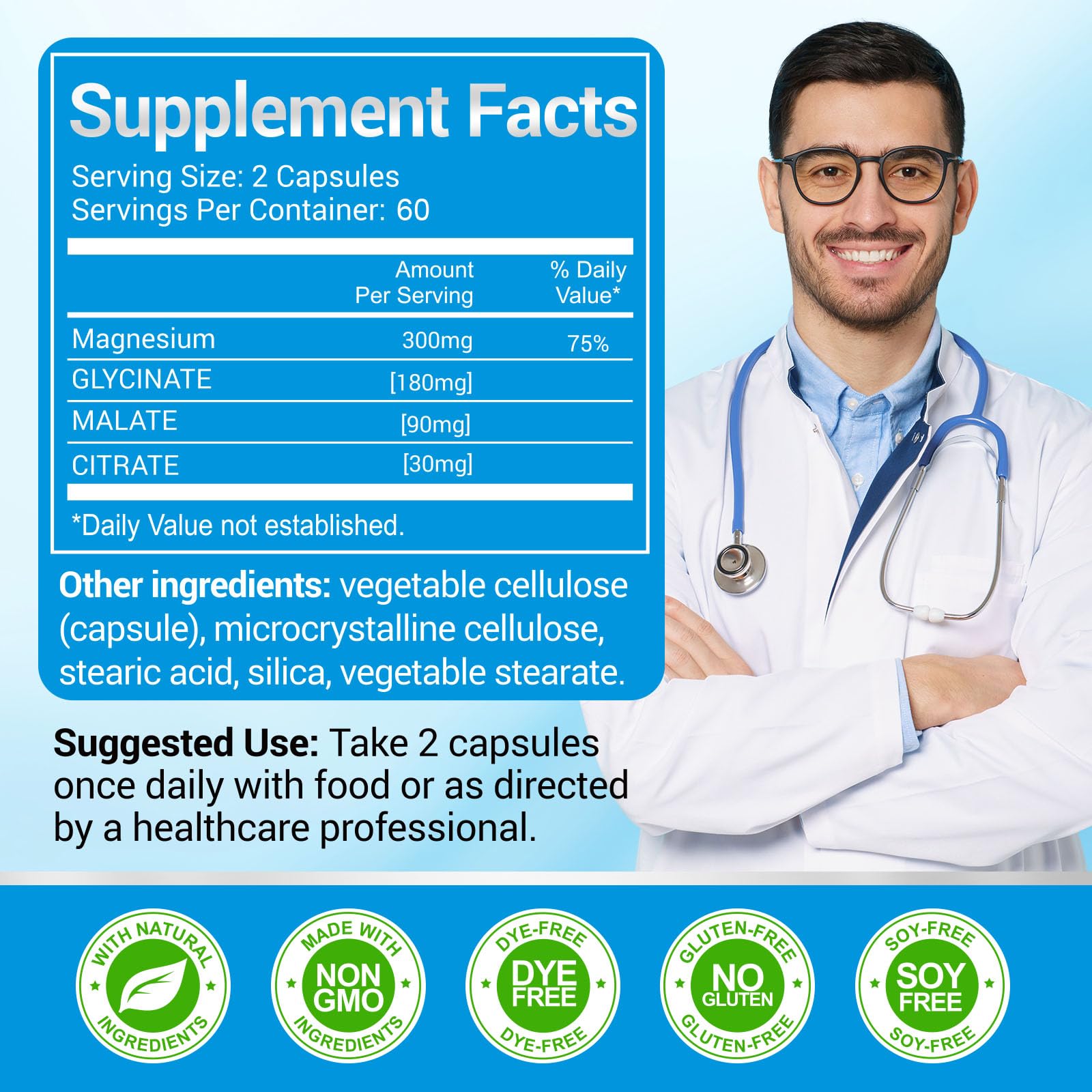 ASSR Triple Magnesium Complex – 300mg Magnesium Supplement with Glycinate, Malate & Citrate – Supports Relaxation, Muscle & Nerve Function - TrustMedUSA