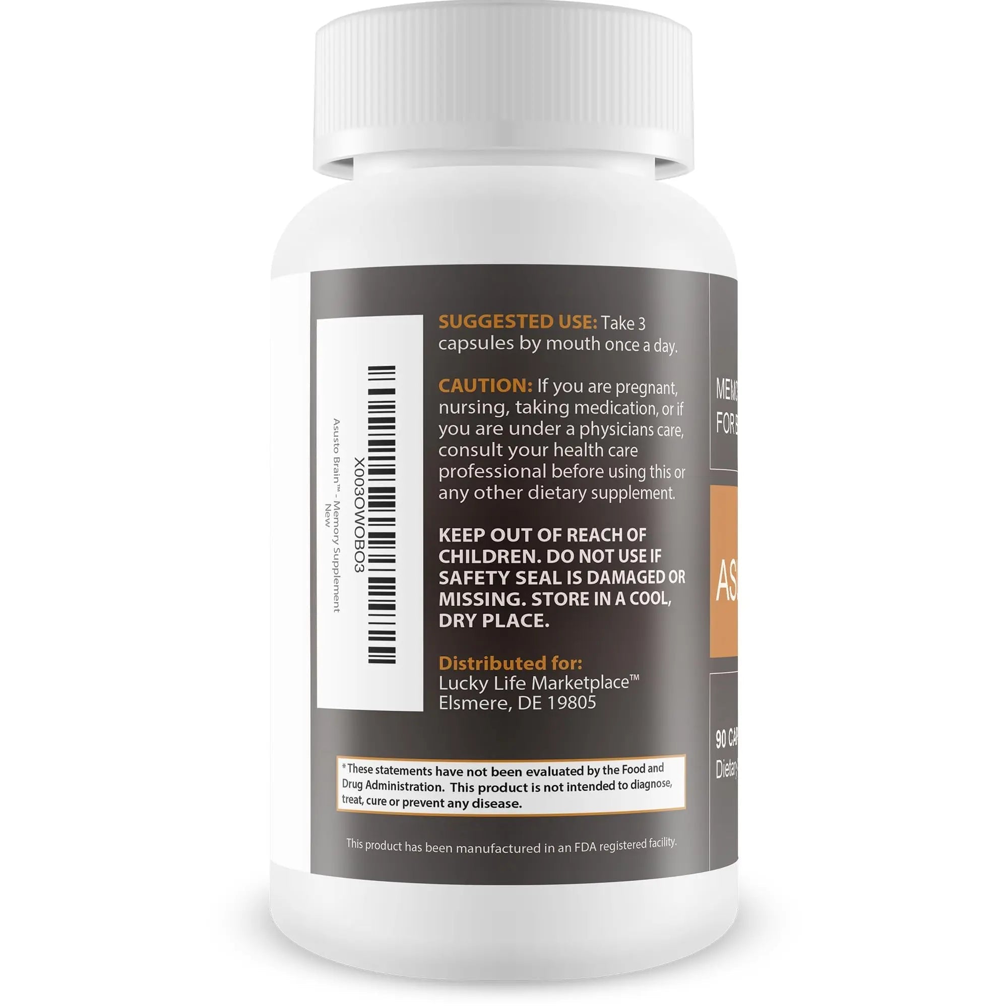 Asusto Memory Supplement for Brain - Improved Capsule Formula - Natural Brain, Memory, & Focus Support - Brain Support - Brain Supplement - Nootropic - Natural Asusto Sandalwood Improved Formula - TrustMedUSA