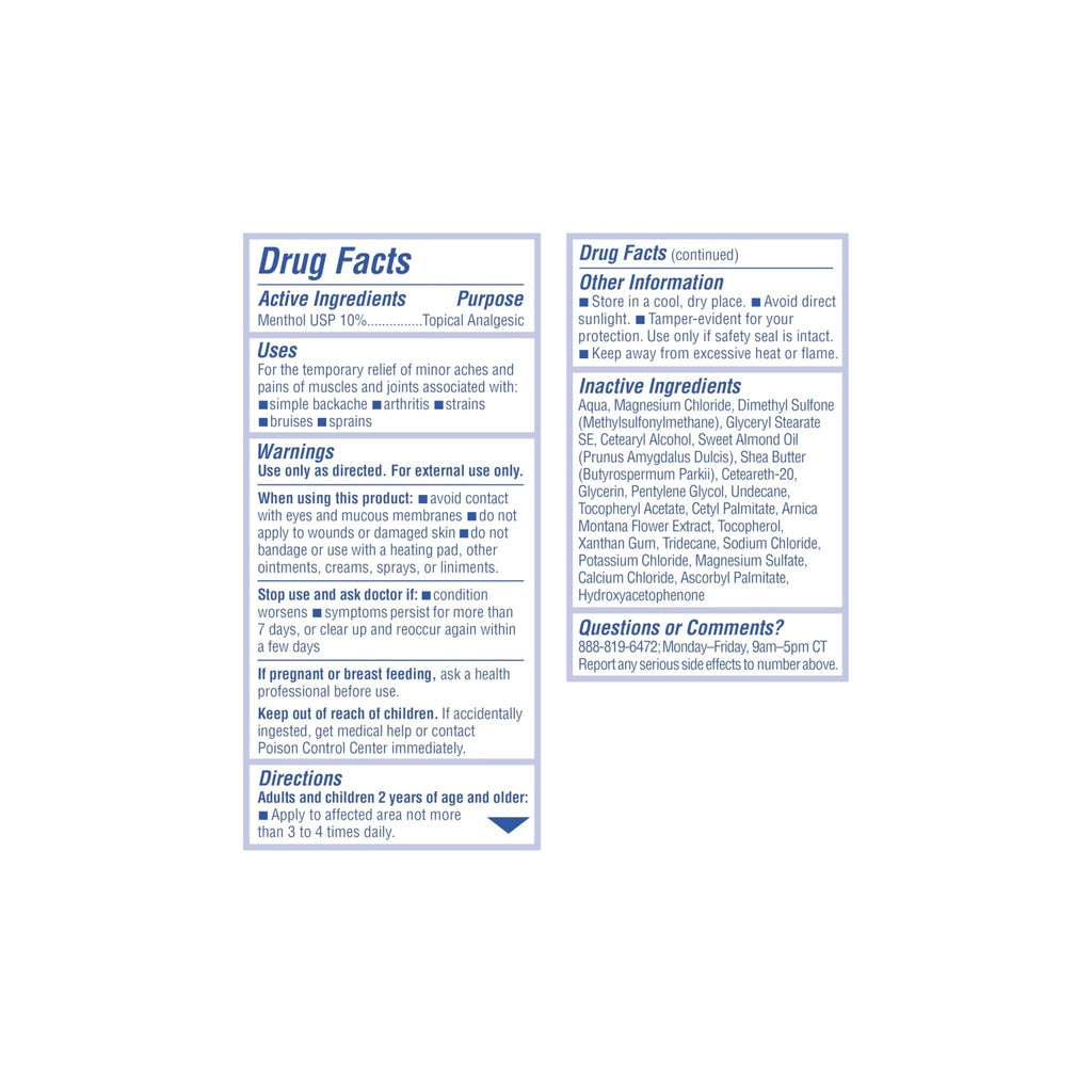ASUTRA Muscle Pain Relief Cream, Cooling Menthol with Moisturizing Magnesium and Arnica Montana Oil, 3.4 oz - TrustMedUSA