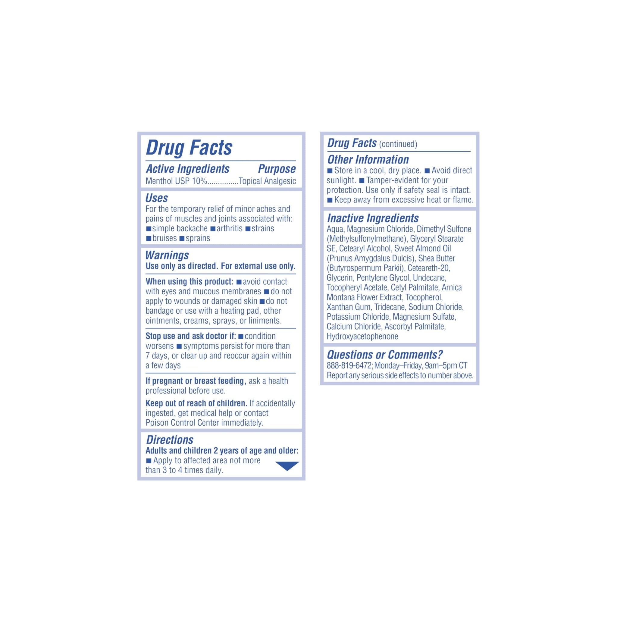ASUTRA Muscle Pain Relief Cream, Cooling Menthol with Moisturizing Magnesium and Arnica Montana Oil, 3.4 oz - TrustMedUSA