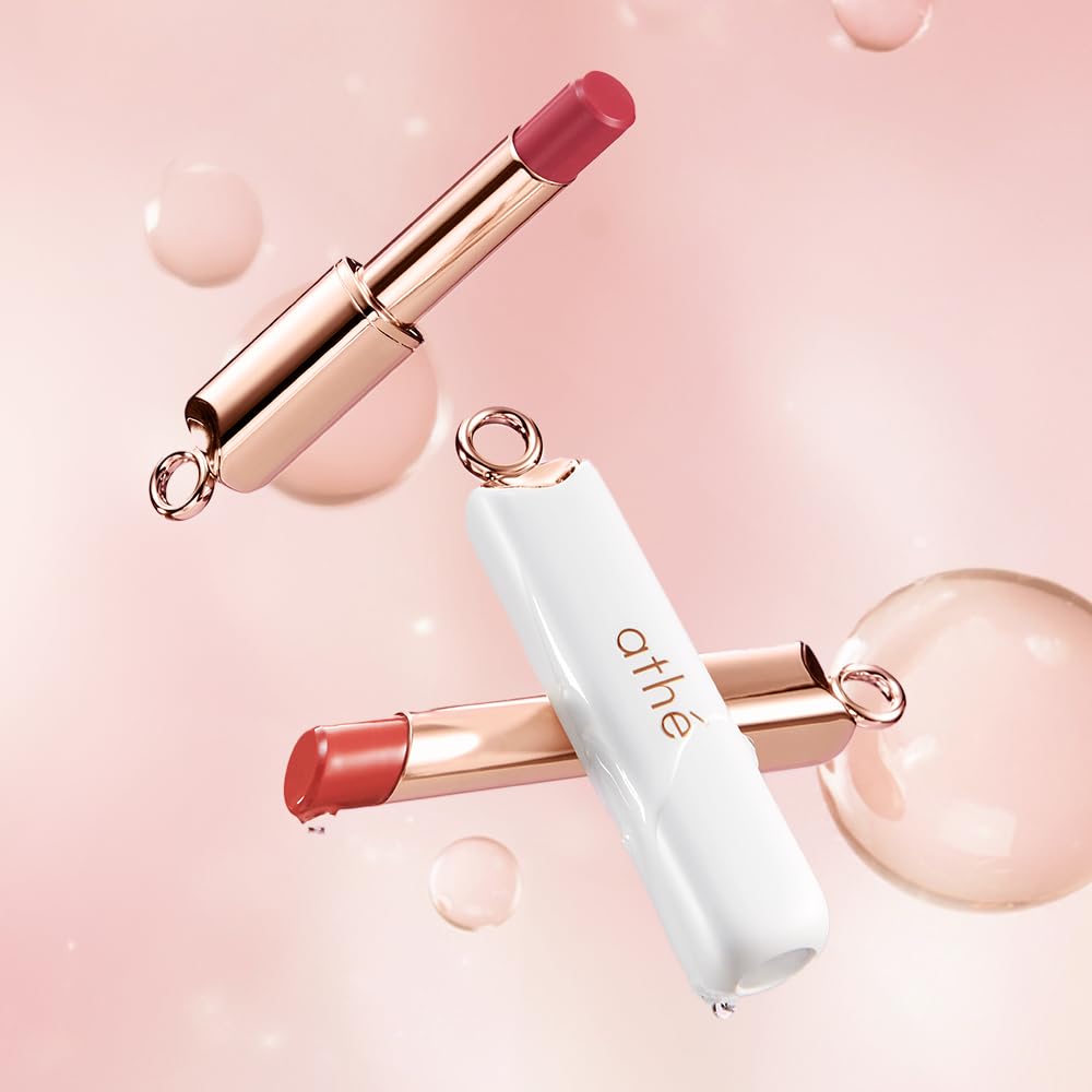 athé Everyday Tinted Lip Set – Tinted Lip Balm Stick with Madecassoside, Ceramide & Squalane, Includes Lip Pouch | Hydrating, Non-Sticky, Vegan K-Beauty Lip Care - TrustMedUSA