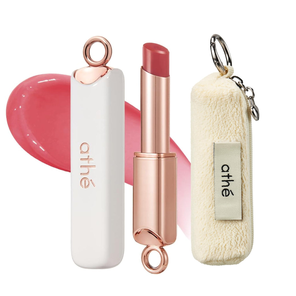 athé Everyday Tinted Lip Set – Tinted Lip Balm Stick with Madecassoside, Ceramide & Squalane, Includes Lip Pouch | Hydrating, Non-Sticky, Vegan K-Beauty Lip Care - TrustMedUSA