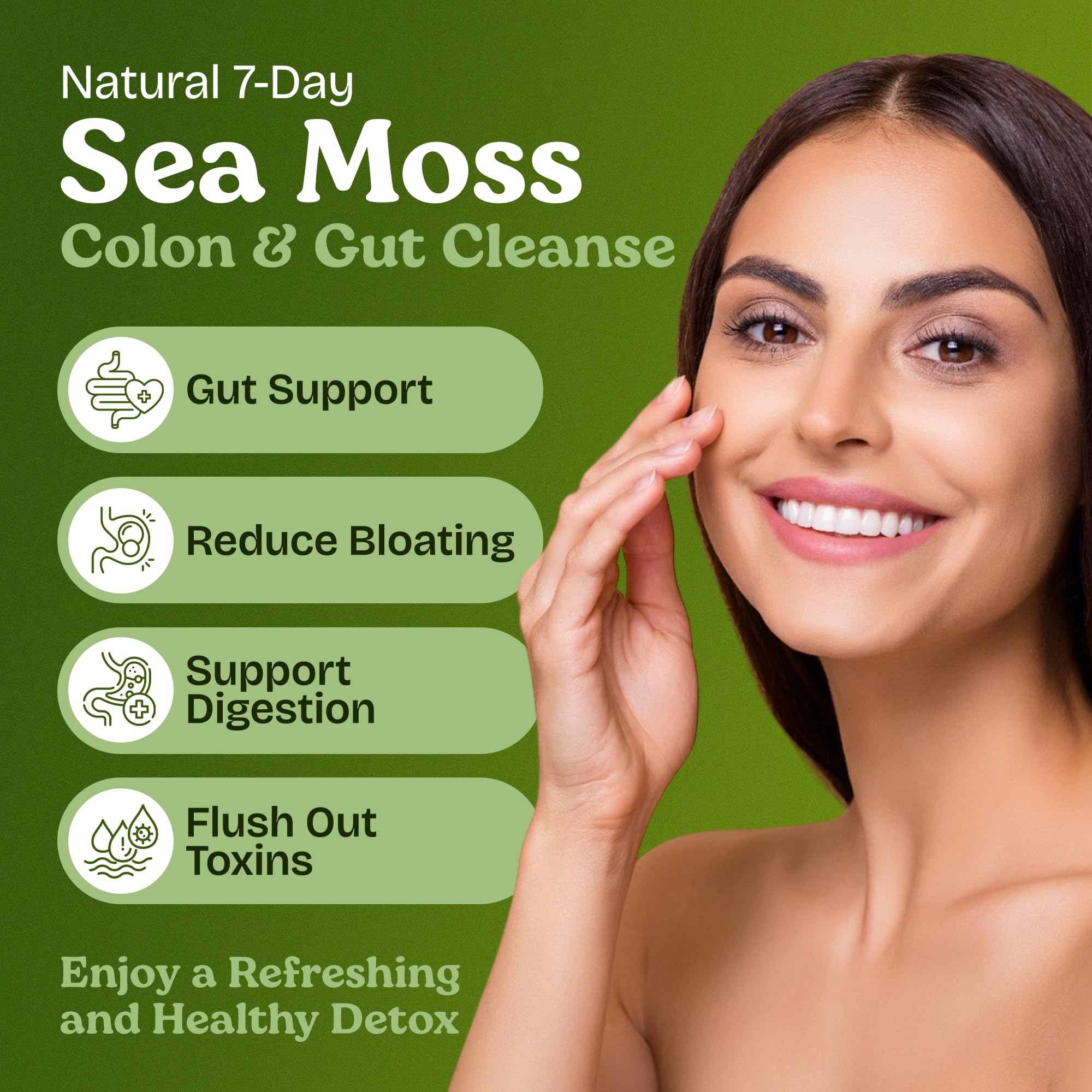 Atlantic Naturals Sea Moss 7-Colon Cleanse Powder | Formulated with Psyllium Husk, Fiber, & Senna Powder | Supports Immune & Gut Health for Women & Men, Pineapple Flavor Drink Mix, 14 oz - TrustMedUSA
