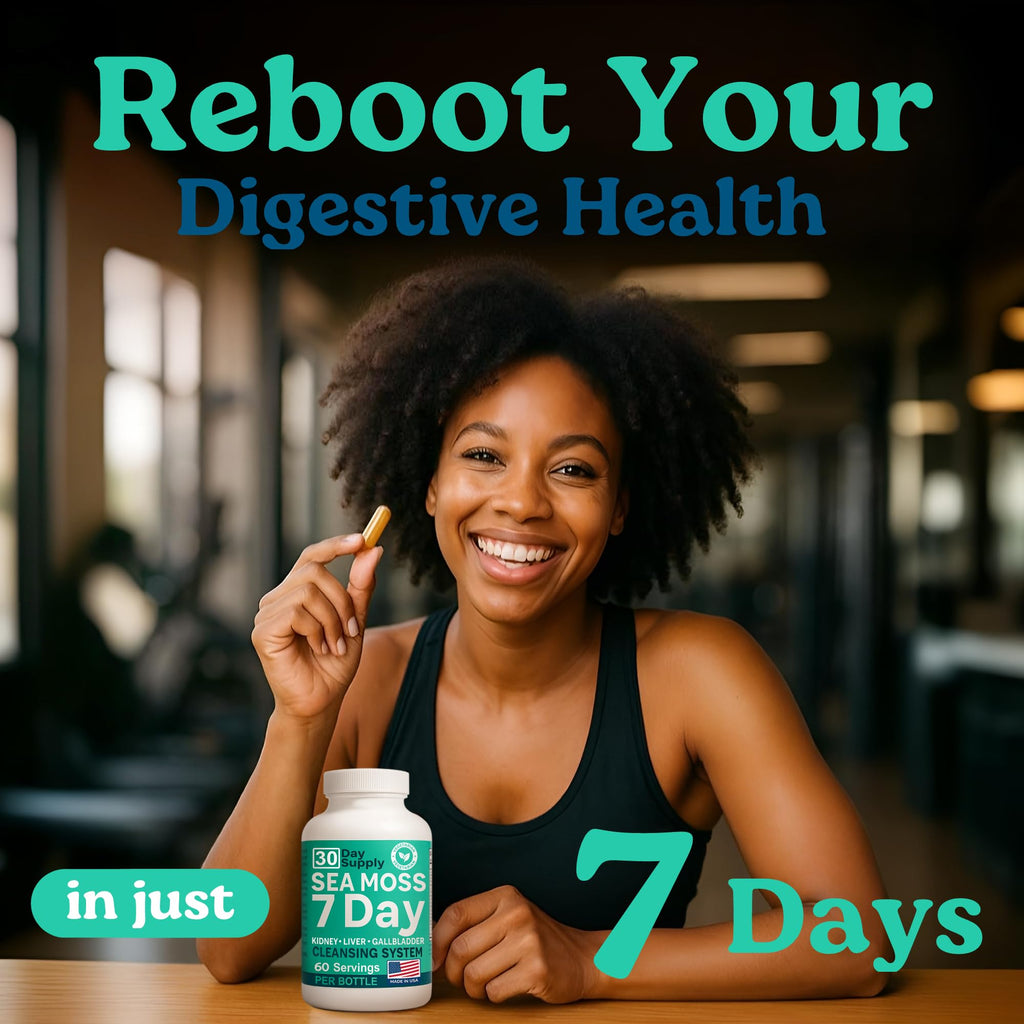 Atlantic Naturals Sea Moss Capsules – 7 Day Herbal Blend for Liver & Gallbladder Wellness – with Dandelion Root, Milk Thistle, Burdock Root, Red Clover & Chanca Piedra – 180 Count Sea Moss Capsules - TrustMedUSA
