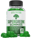 Atlantis Nutrition Supergreens Gummies - Daily Green Superfoods Supplement with Spinach, Broccoli, Moringa, Beet Root, Celery, Green Tea, & Acai for Immunity Support - Natural Raspberry Flavor, 60 cnt - TrustMedUSA