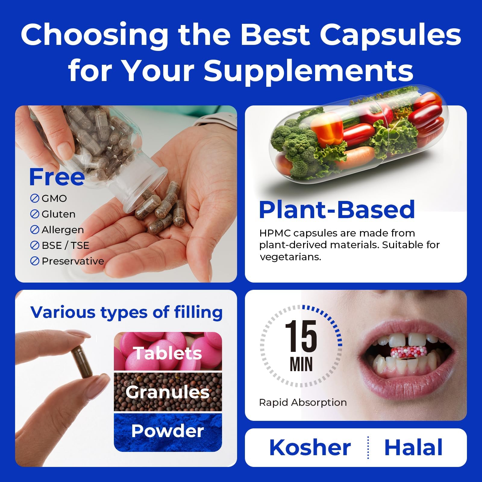 ATLEMISME Empty Vegan Capsules Size 0, 500-Count DIY Vegetable Capsules for Filling | Includes 2 Micro Lab Spoons - TrustMedUSA