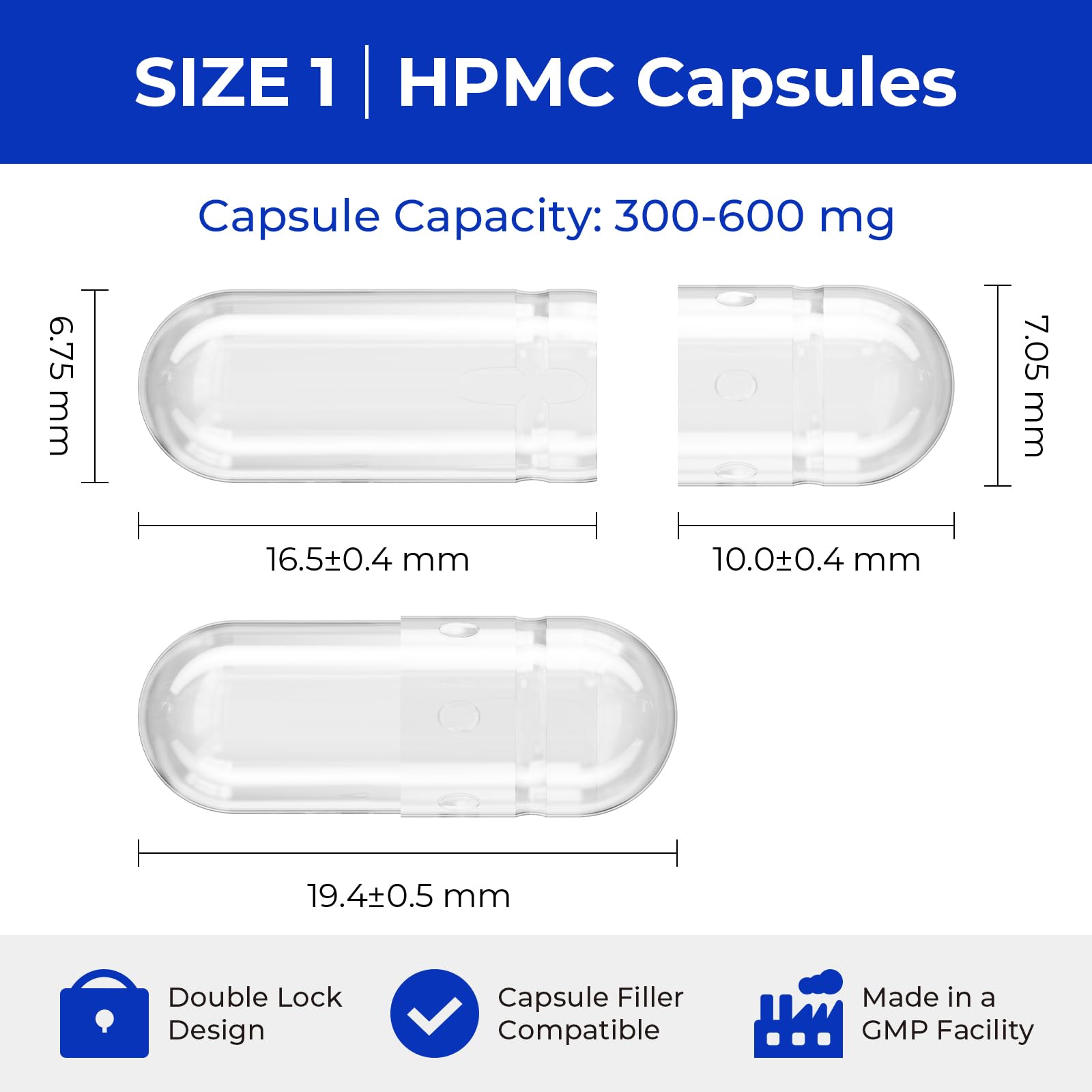 ATLEMISME Empty Vegan Capsules Size 1 - Vegan Capsules Empty (1000 Count) - TrustMedUSA