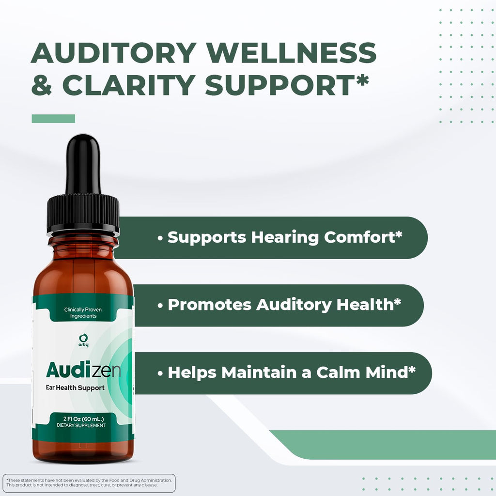 Audizen Drops – Natural Daily Liquid Supplement with Herbal Extracts, Maca Root, Green Tea, Grape Seed & Ginseng – Non-GMO, Gluten-Free, Plant-Based, GMP Certified, Made in USA - 30ml, 3 Month Supply - TrustMedUSA