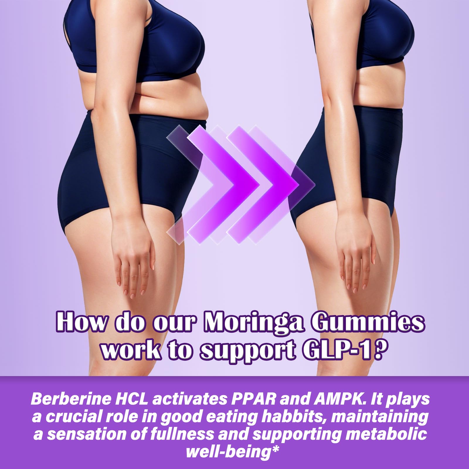 AuraraNeNourish Organic Moringa Oleifera Gummies for Women & Men, 8-in-1 Superfood Blend w. Berberine HCl & Moringa Leaf Extract for GLP-1 Support & Energy Immune Joint & Gut Health Sugar-Free - TrustMedUSA