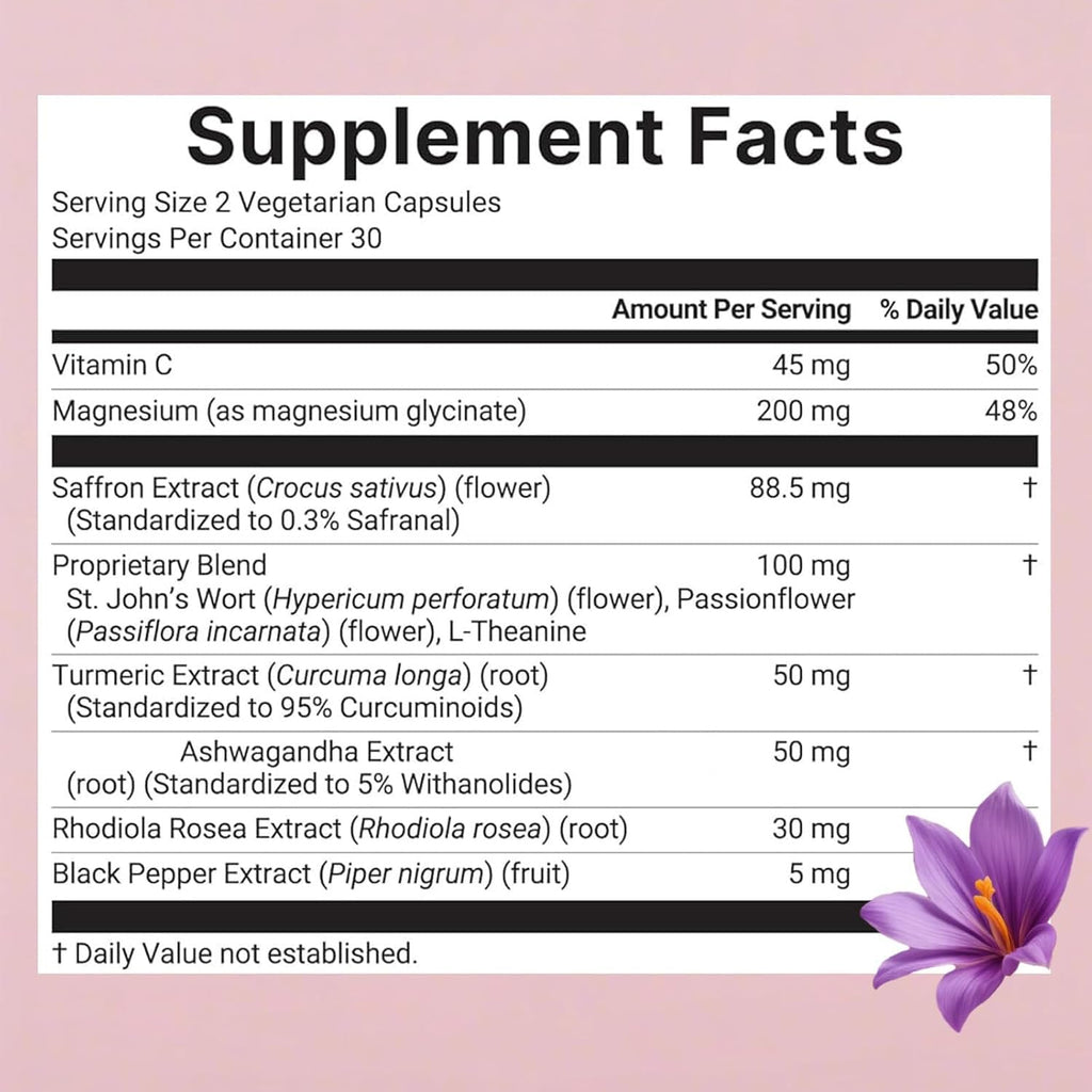 Auren Saffron Supplements,Advanced 10-in-1 Wellness Supplement | Ashwagandha, Fat-Soluble Vitamin C, Saffron Extract, Magnesium, Turmeric | 60 Vegan Capsules | Non-GMO - TrustMedUSA