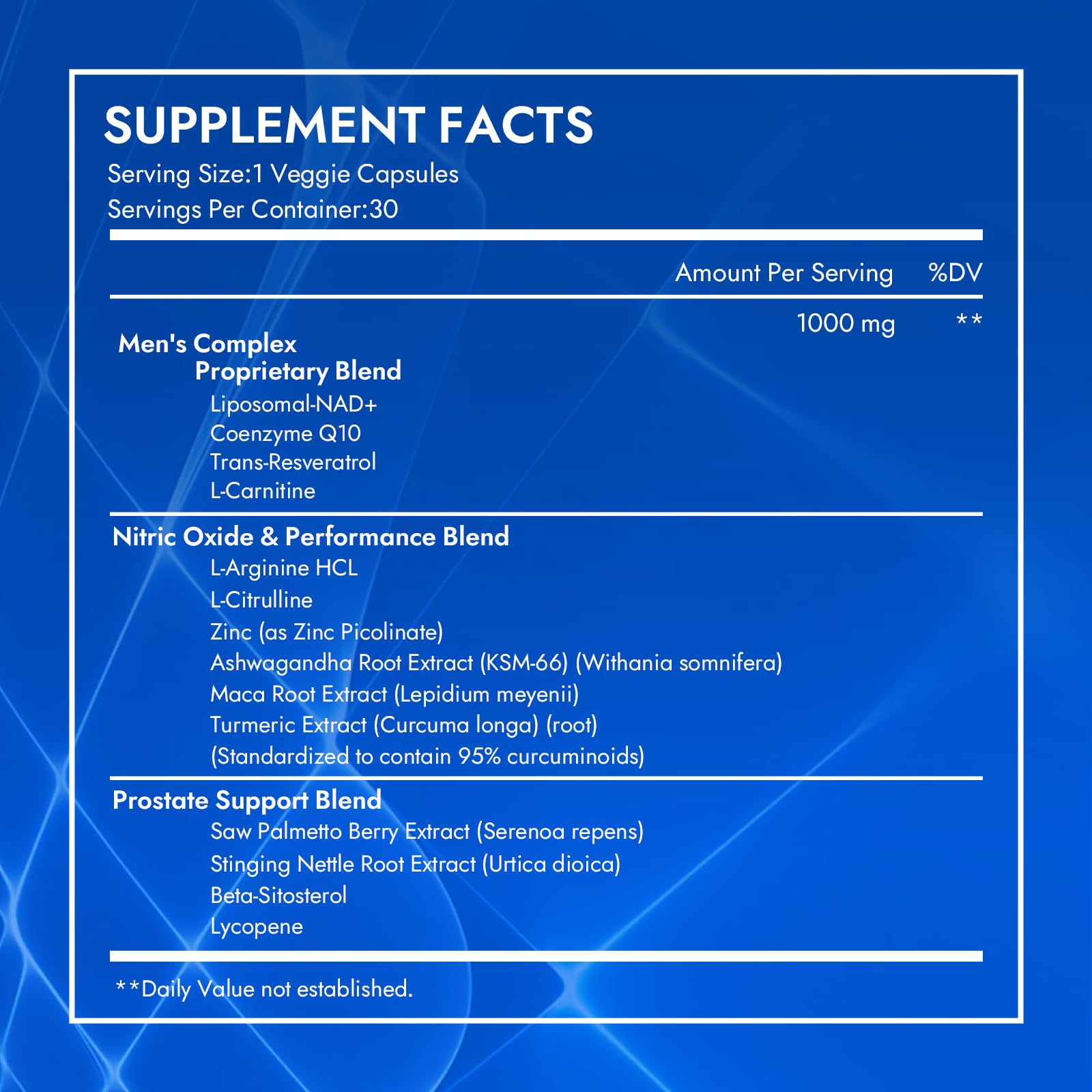 Aureph Vantique Men's NAD+ Supplement with Resveratrol, CoQ10, L-Citrulline & Lycopene - Nitric Oxide Support, Prostate Care, Anti-Aging, Stamina & Cellular Energy Boost 60 Capsules - TrustMedUSA