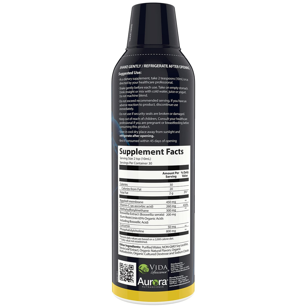 Aurora Nutrascience Micro-Pack Liposomal exoFlex+ with Vitamin C, Supports Joint Flexibility & Function, BiovaFlex Eggshell Membrane, Curcumin & Boswellia, Strwaberry Flavor, 30 Servings, 10 fl oz - TrustMedUSA