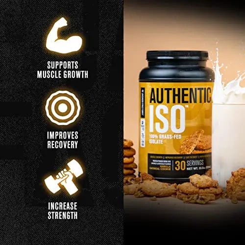 Authentic ISO Grass Fed Whey Protein Isolate Powder - Low Carb, Non-GMO Muscle - TrustMedUSA