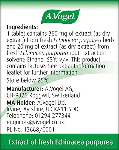 A.Vogel Echinaforce Echinacea Tablets | Relieves Cold & Flu Symptoms by Strengthening - TrustMedUSA
