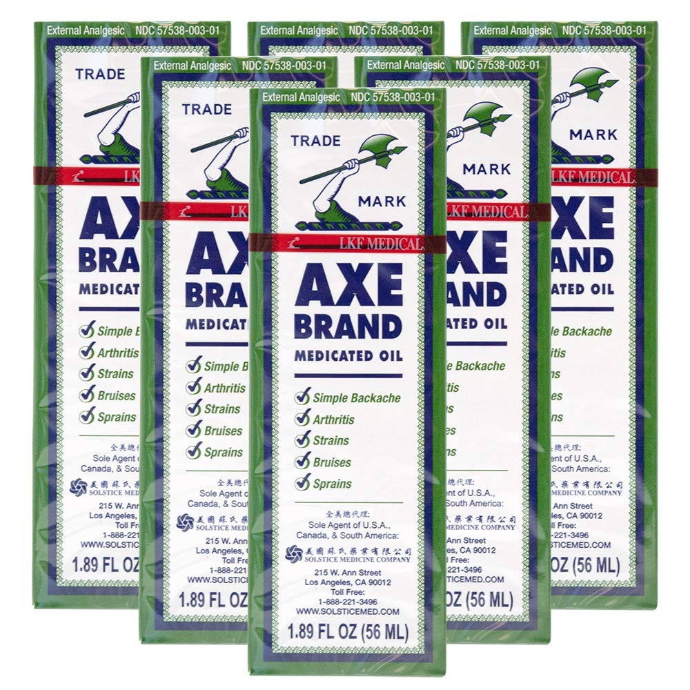 Axe Brand Medicated Oil (Muscle, Joint, and Backache Pain Relief) (1.89 fl oz) (6 Bottles) (Solstice) - TrustMedUSA