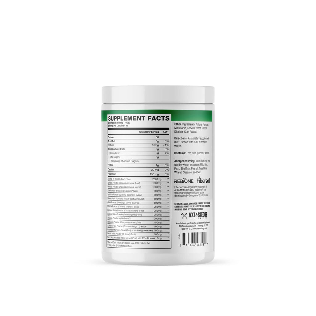 Axe & Sledge Super Greens and Reds Powder – Greens Drink with Superfoods, Probiotics & Digestive Enzymes for Energy, Gut Health & Bloating | Strawberry Banana - TrustMedUSA