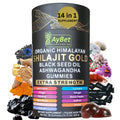 AyBet Organic Himalayan Shilajit Gold Gummies for Men and Women, Black Seed Oil, Ashwagandha, Ginseng, Turmeric, Gokshura, Lion's None, Lab Tested,%75 Fulvic Acid, No Sugar Added, Halal, 90Gummy - TrustMedUSA