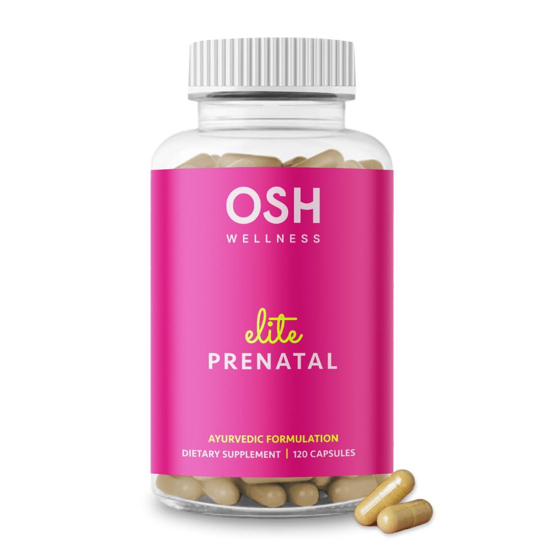 Ayurvedic Elite Prenatal Vitamins with Folate, Choline, Iron, Iodine & more | Made in USA | Optimal Bioavailability | Supports Baby's Growth and Brain Development | 30 Day Supply - OSH Wellness - TrustMedUSA