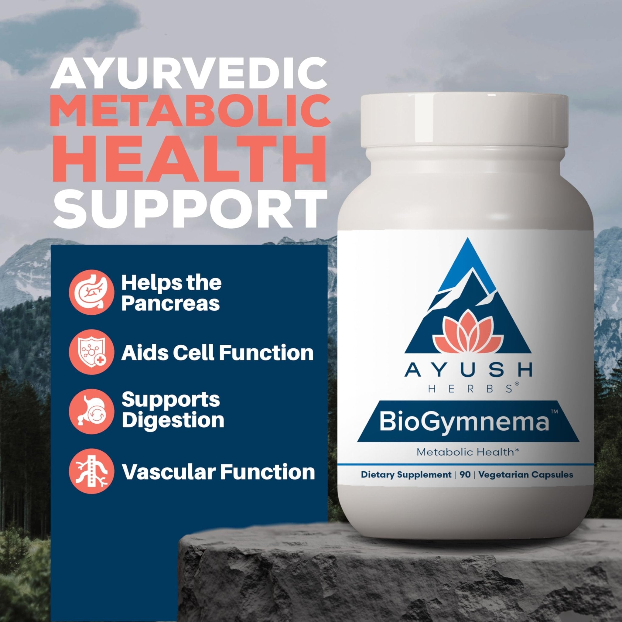 Ayush Herbs BioGymnema - Metabolic Vitamin & Herb Blend, Metabolic Health Supplement for Women & Men with Biotin, Berberine, Bitter Melon & Gymnema, Nutrient Support - 90 Servings - TrustMedUSA