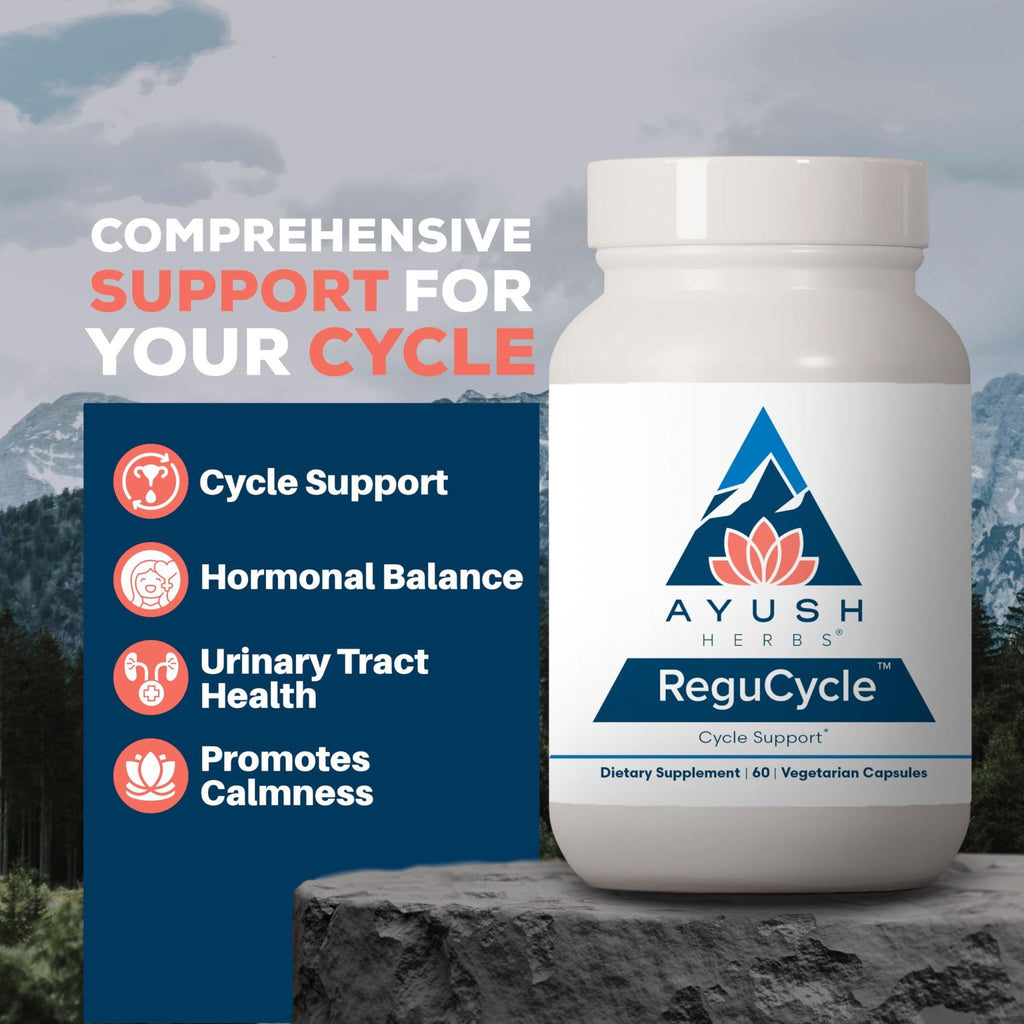 Ayush Herbs Regu-Cycle - Hormone Balance for Women, Hormonal Support, Period Support & Relief, Reproductive Health, Regulate Menstrual Cycle, Ovarian Support Supplement - 60 Vegetarian Capsules - TrustMedUSA