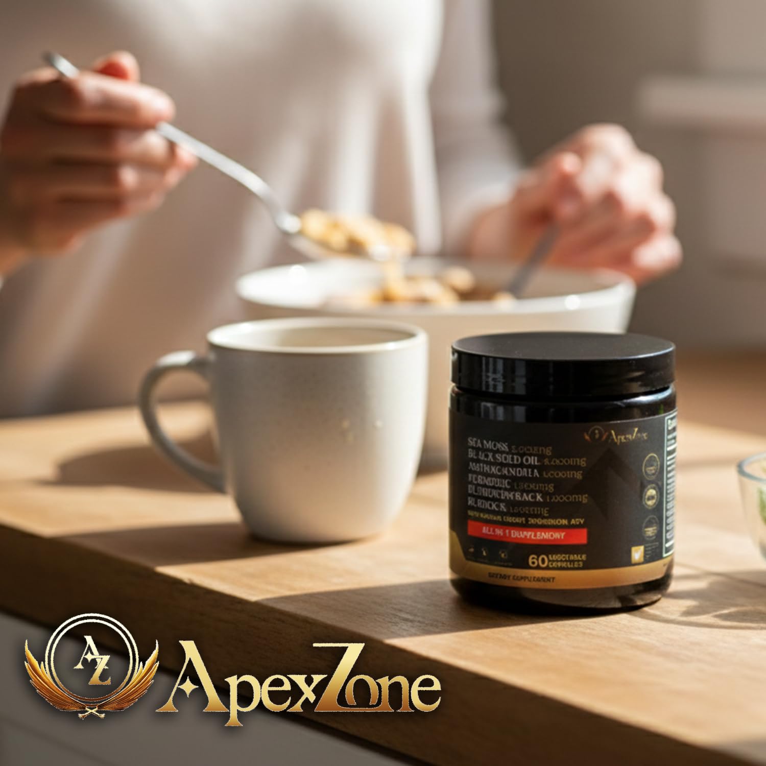 AZ ApexZone True Sea Moss Capsules Black Seed Oil Ashwagandha Burdock Root, Tumeric Supplement with Manuka Honey, Dandelion Root ACV - 60 Capsules - Multi Vitamin - TrustMedUSA