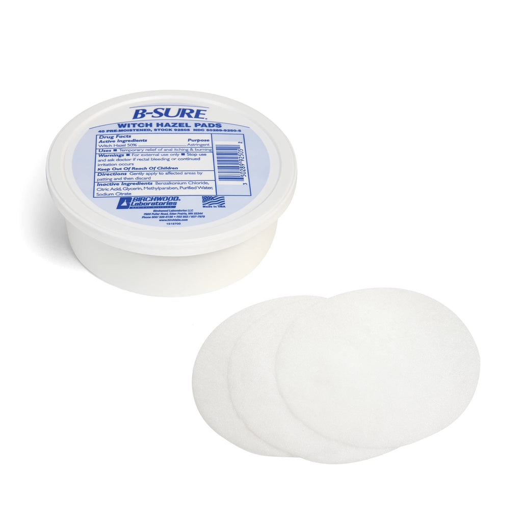 B-Sure Pre-Moistened Witch Hazel Pads, 40 Count - TrustMedUSA