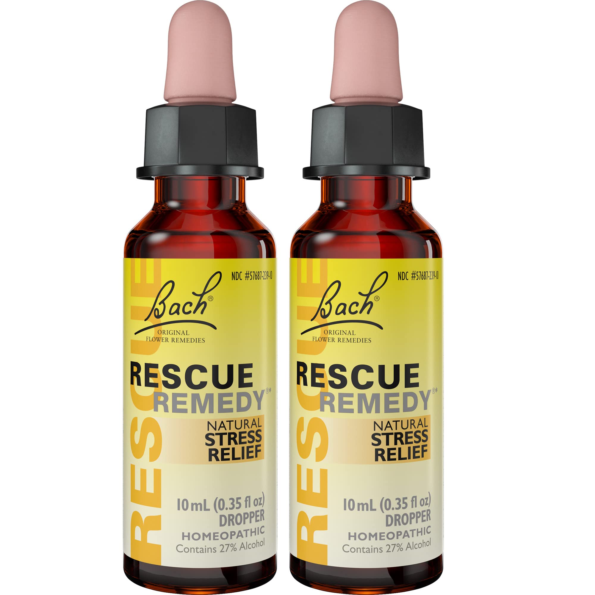 Bach Rescue Remedy Dropper, Natural Stress Relief, Homeopathic Flower Essence, Vegan, Gluten & Sugar-Free, Non-Habit Forming, 2 Pack, 10mL Ea Visit The Rescue Store - Maple Wellness Supplements