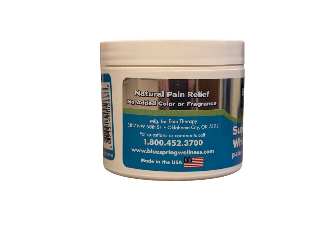 Back Pain Relief Cream with Emu Oil - Super White Stuff Natural Pain Reliever -Topical Cream for Muscle and Joint Pain Relief - Experience Sore Muscle Relief in 5 Minutes - 4 oz - TrustMedUSA