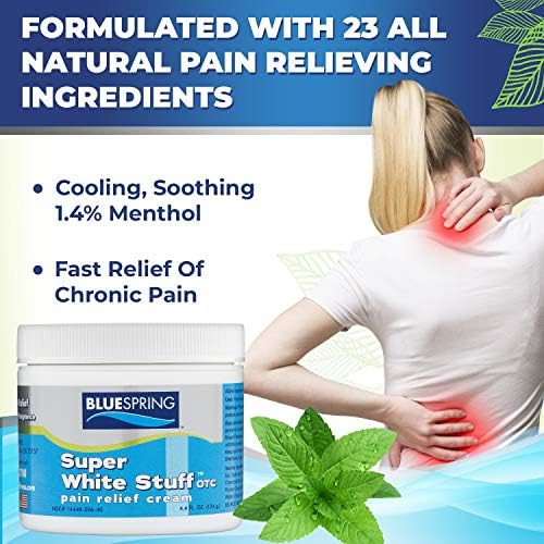 Back Pain Relief Cream with Emu Oil - Super White Stuff Natural Pain Reliever -Topical Cream for Muscle and Joint Pain Relief - Experience Sore Muscle Relief in 5 Minutes - 4 oz - TrustMedUSA
