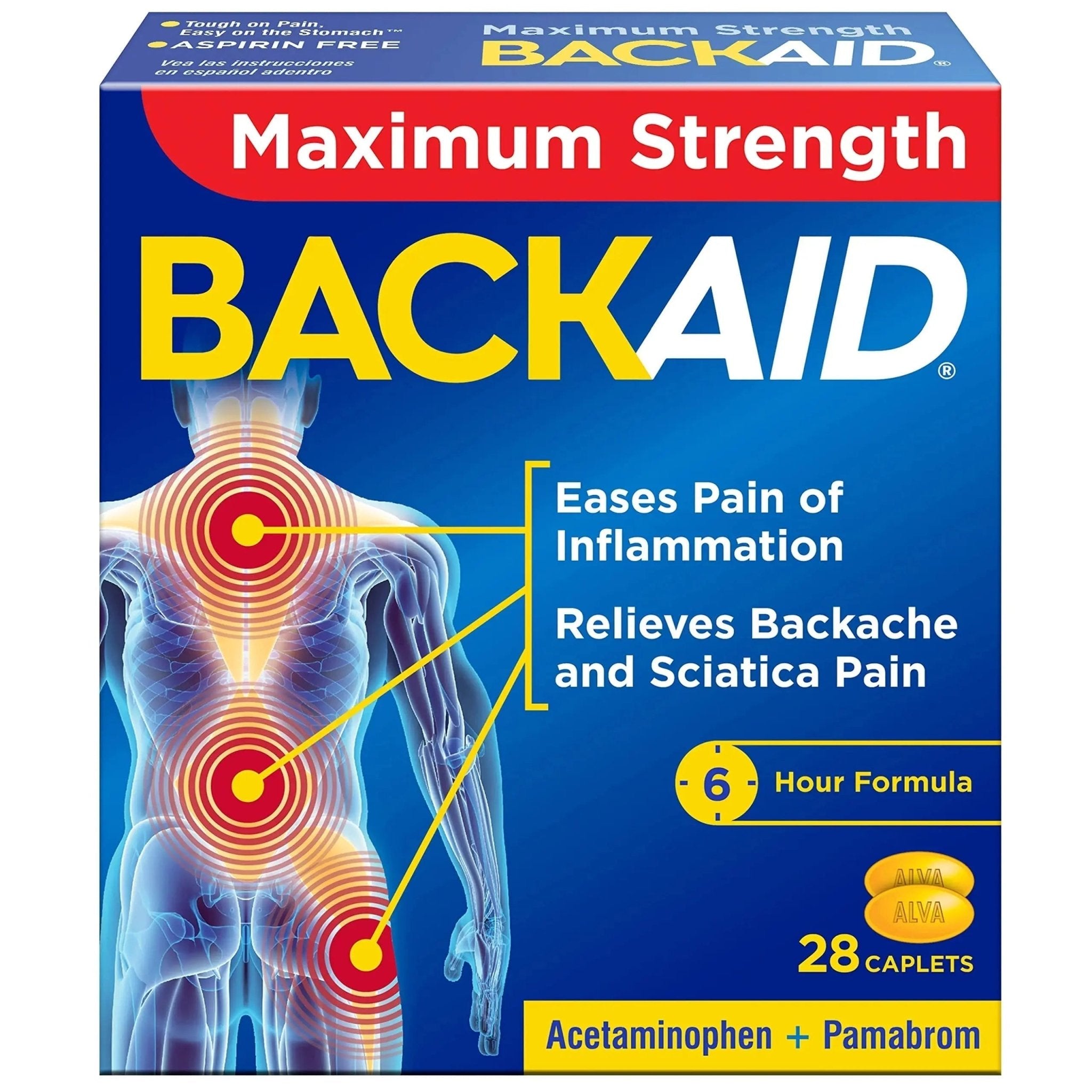 BACKAID Pills 28 Tablets (Pack of 6) - TrustMedUSA